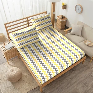 Snr Home Collection 120 x 200 Sarı Zikzaklı Lastikli Çarşaf Takımı