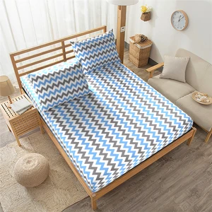Snr Home Collection 120 x 200 Mavi Zikzaklı Lastikli Çarşaf Takımı