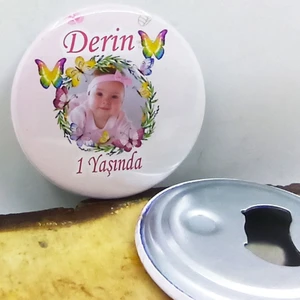 Hayaller Dükkanı 10 Adet Kelebek Konsepet Doğum Günü Partisi Baskılı Resimli Metal Magnet Açacak 58 mm Doğum Günü Si