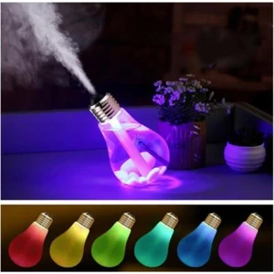 Mujgan Ampul Şekilli Oda/hava Nemlendirici Buharlı 7 LED Işıklı Gece Lambası