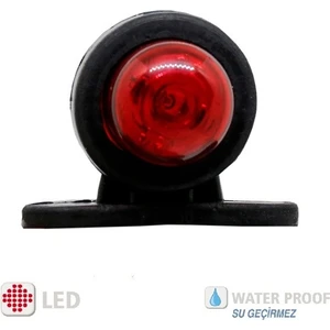 Mini Takoz LED Lamba 2 Adet Kırmızı - Beyaz  24 Volt
