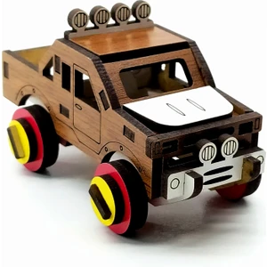 Mini Pickup Ahşap Oyuncak Araba