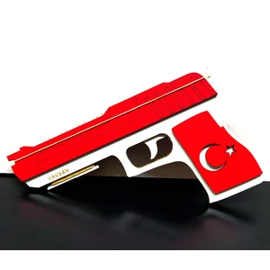 Lastik Atan Tabanca Ahşap Eğitici Oyuncak