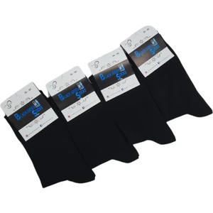 Black Arden Socks Unisex 4'lü Düz Siyah Soket Çorap 36-40 Numara BT-0462