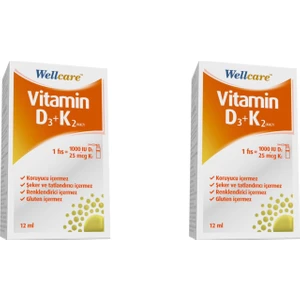 Vitamin D3 + K2 25 Mcg 1000 Iu 12 ml 2 Kutu