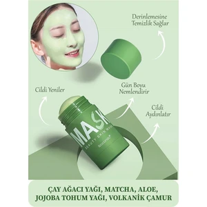 Kb Green Stick Maske Yeşil Çay Özlü Siyah Nokta Maskesi Maskesi
