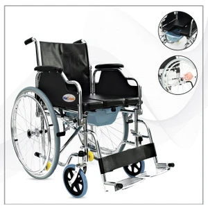 Abc Whitwheels Lazımlıklı Kromajlı Tekerlekli Sandalye