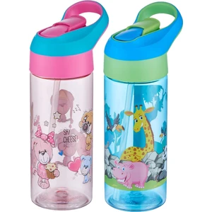 Fiftyfifty 2 Li Set 500ML Tritan Kalın Pipetli Çocuk Okul Su Matarası