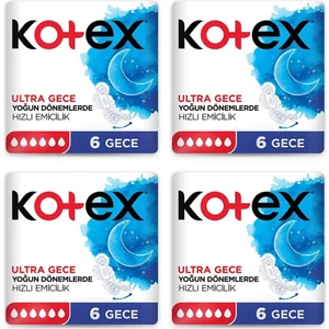 Ultra Gece Hijyenik Ped 6'lı Mavi x 4