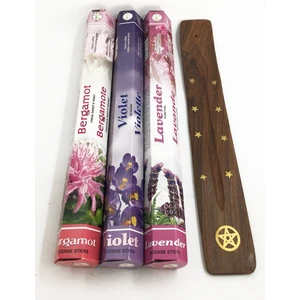 Tütsü 3 Çeşit Bergamot, Menekşe, Lavanta ve Ahşap Tütsü Tutacağı Tütsülük