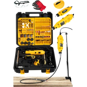 Italy SUPER550 462 Parça 500W Devir Ayarlı Çift Adet Gravür Oyma Makinesi Dremel Taşlama Zımpara Set