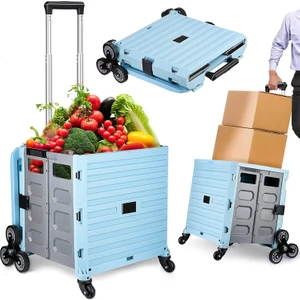 Merdiven Çıkabilen Katlanır Çok Fonksiyonlu Koli Yük Paket Taşıma Pazar El Arabası 100 Kg 55L