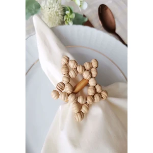 Emtory Home  6 Adet Arı Kovanı Ahşap Halkalı Yıldız Peçete Yüzüğü