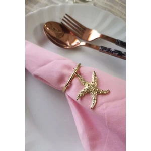 Emtory Home  6 Adet Deniz Yıldızı Metal Halkalı Gold Peçete Yüzüğü