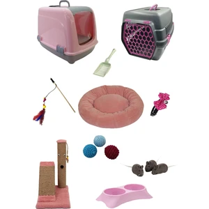 Kedi Tuvaleti ve Kedi Başlangıç Seti Pembe Lüx 10'lu