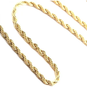 Gülüş Gümüş Çelik Burgu Halat Kolye Sarı