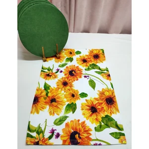 Ayçiçeği Desenli Runner 6'lı Supla Set