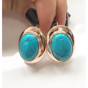 Simurg Jewellery Gümüş Firuze Taşlı Küpe