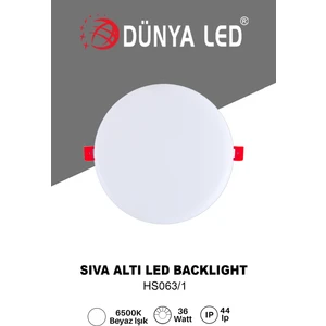 Dünya Led HS063/1 36W Delik Çapı Ayarlanabilir Sıva Altı Backlıght Spot Panel 6500K Beyaz Işık .
