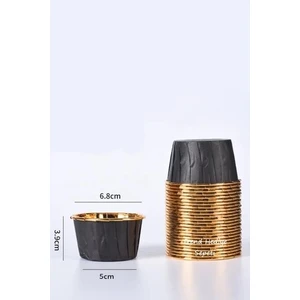 Trend Hediye Sepeti 25'li Siyah Gold Muffin Cupcake Kalıbı, Kek Kalıbı, Muffin Kek Kapsülü, Airfryer Uyumlu
