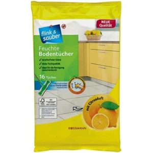 Flink & Sauber Islak Yer Bezi Limon Kokulu 22 x 30 cm 16'lı
