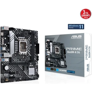 Prıme B660M-K D4 Intel B660 Lga1700 DDR4 5333 Hdmı Vga Çift M2 Usb3.2 Matx (Prıme B660M-K D4) Anakart