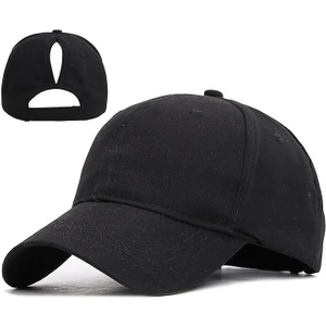 Yaz-At Kuyruğu Snapback, Pamuklu Pamuk, Spor Kapakları (Siyah) (Yurt Dışından)