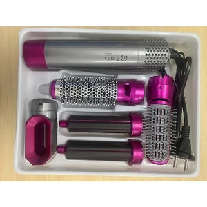 Profesyonel Saç Kurutma Makinesi Blower 5 1 Sıcak Hava Fırçası Kurutucu Darbe Elektrikli Saç Düzleştirici Bigudi Düz Demir Curling Styling Araçları (Ab) (Yurt Dışından)