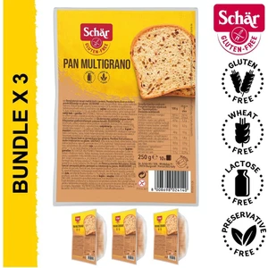 Schär Pan Multigrano Glutensiz Keten Tohumu, Darı ve Ayçekirdekli Ekmek 250 gr 3 Adet