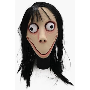 Komik Korkunç Momo Hack Oyunu Cosplay Maske Yetişkin Tam Kafa Cadılar Bayramı Hayalet Momo Lateks Maske Peruk İle (Yurt Dışından)