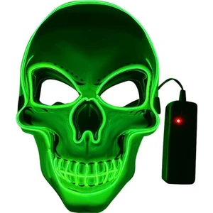 Homemiyn Cadılar Bayramı Led Işık Up Maske, Led Korkunç Kafatası Maskesi, Korkunç Cosplay Maskesi Festival Partileri Çocuklar Ve Yetişkinler Için Kostüm (25X17X7Cm) (Yeşil) (Yurt Dışından)