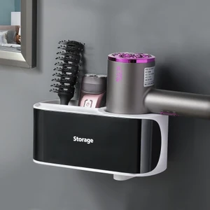 Duvara Monte Depolama Rafları Hiçbir Trace Çıkartmalar Yaratıcı Vantuz Saç Kurutma Makinesi Tutucu Tarak Raf Standı Banyo Malzemeleri | Banyo Rafları (Yurt Dışından)