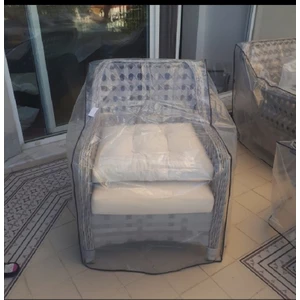 80*80 Tekli Koltuk / Sandalye Koruma Örtüsü Şeffaf