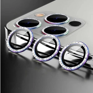 Apple iPhone 13 Pro Max Taşlı Kamera Lens Koruyucu Çerçeveli Koruyucu