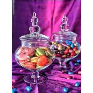 Ayaklı Kapaklı Cam Kurabiyelik