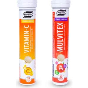 Vitamin C + Çinko Efervesan Tablet - 20 Adet & Mulvitex Multivitamin Efervesan Tablet - 20 Adet