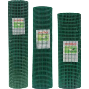 Pvc Kaplı Yeşil Puntalı Tel 1,50X25 mt 'lik  (12X12 mm Göz Aralığı)