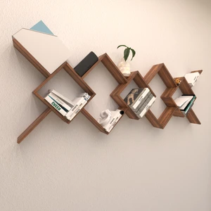 Mina Duvar Rafı Hareli Ceviz (Mat)