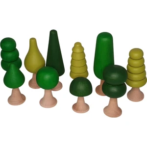 Kırtkırt Ahşap  Ağaç Seti 10'lu Yeşil