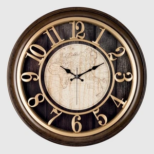 1965-VA Premium Matalize Kaplama Kabartma Rakam Duvar Saati 44 cm