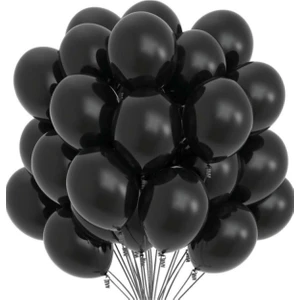 Best Parti 12 Inç Pastel Siyah Balon 50'li