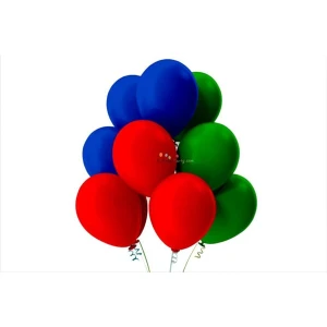 Best Parti Kırmızı-Koyu Mavi-Koyu Yeşil Pastel Soft Balon 20 Adet
