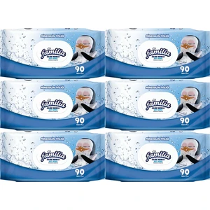 Islak Havlu Mendil Mineralin Iyiliği 90 Yaprak Plastik Kapaklı 6 Lı Set 540 Yaprak