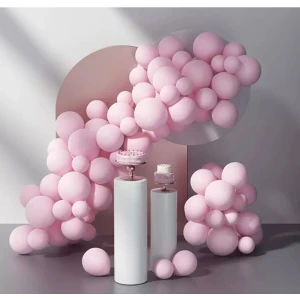 Best Parti Makaron Pastel Renk Pembe 50 Adet Balon ve Balon Zinciri