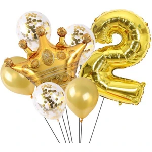 Best Parti Altın Kral Kraliçe Taçlı Folyo Balon Seti 2 Yaş