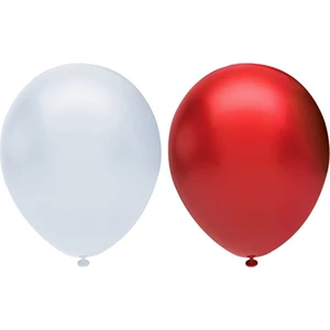 Best Parti Metalik Balon Seti 10 Adet ( Beyaz, Kırmızı)