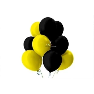 Best Parti Siyah-Sarı Pastel Soft Balon 50 Adet + 5 Metre Balon Zinciri