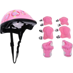 Çocuklar Bisiklet Kask Kaykay ile Set, Dağ Bisikleti (1x Kask + 2x Ped ve Pembe (Yurt Dışından)
