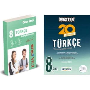 Koray Varol Akademi 8.Sınıf Plus Yayınları Cesur Serisi Türkçe Deneme + Okyanus Yayınları Master Türkçe 20'li Deneme