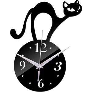 Yaratıcı Kedi Duvar Saatleri Ayna Düzensiz Minimalist Ev Dekor Için Mutfak Kahverengi(Yurt Dışından)